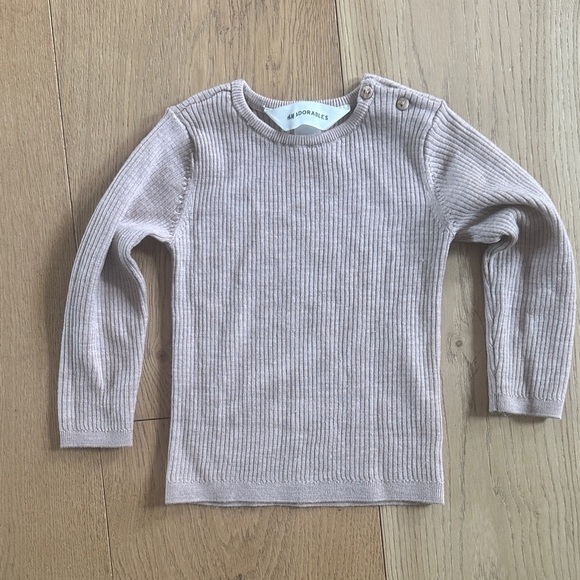 H&M Adorables wool dusty pink Ribbed Kids long sleeve 12/18m